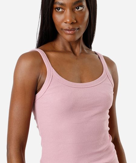 regata alça fina feminina de algodão canelada básica bege M regata alça fina feminina de algodão canelada básica bege M