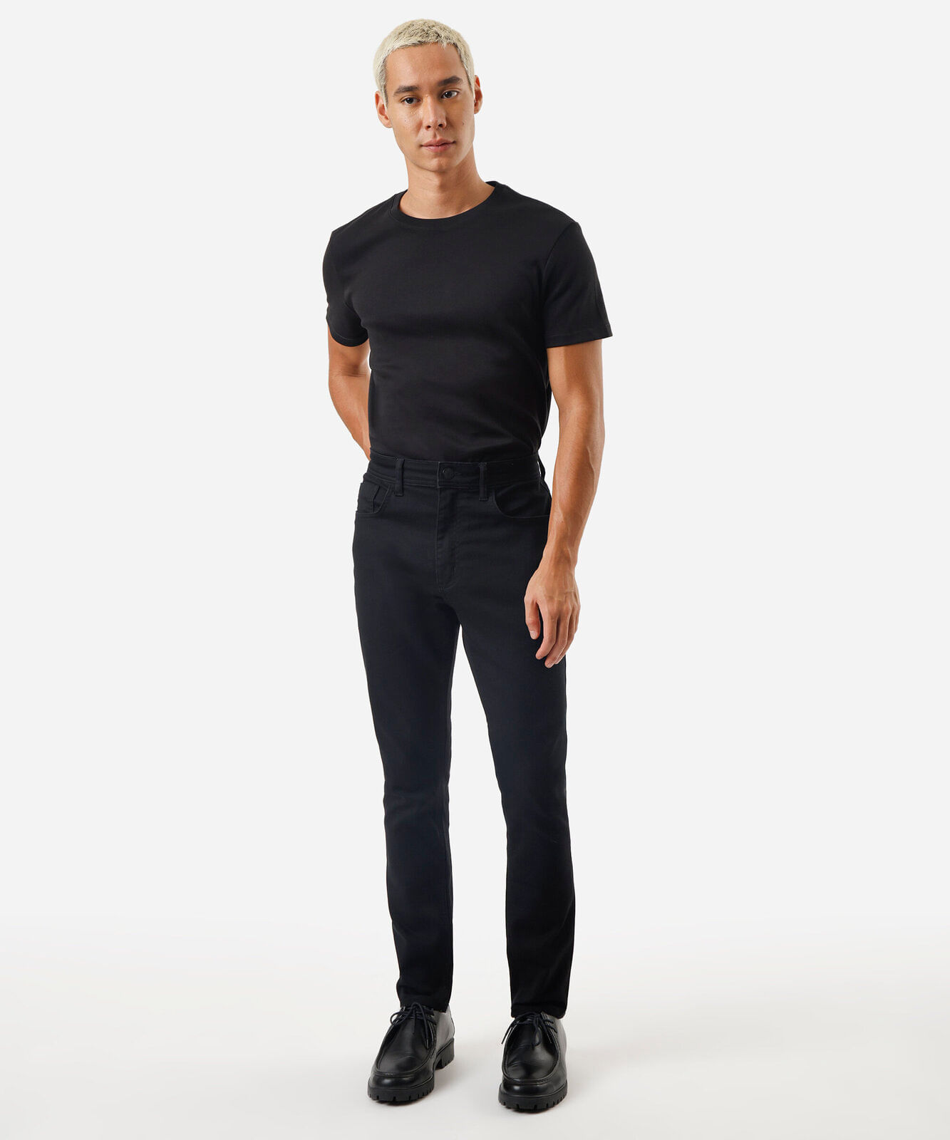 calça masculina super skinny preta
