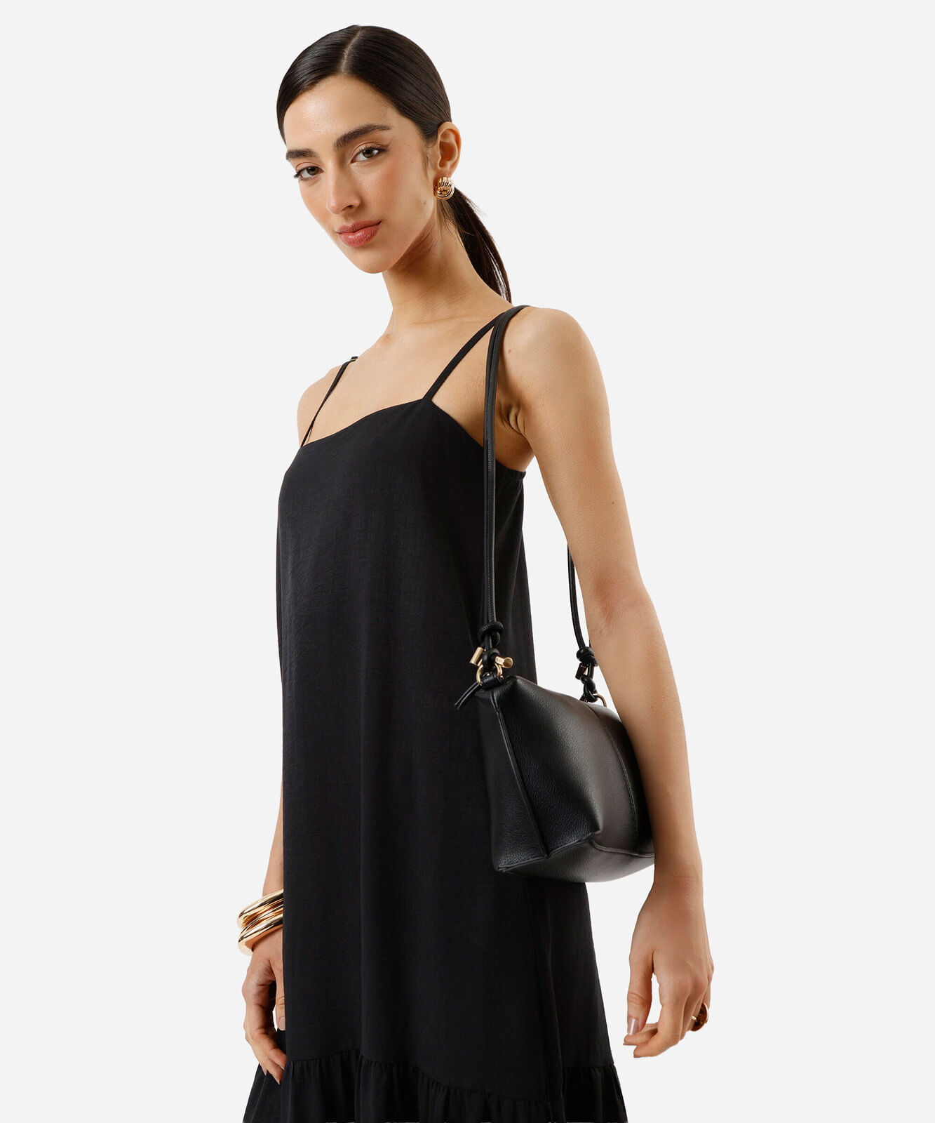 bolsa crossbody alça dupla preta