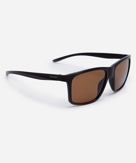 óculos de sol masculino quadrado de acetato triton marrom UNICO