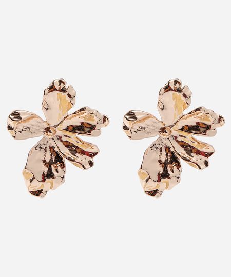 brinco feminino flor dourado dourado UNICO