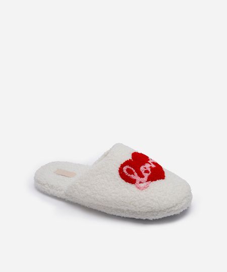 pantufa texturizada love off white 34-35