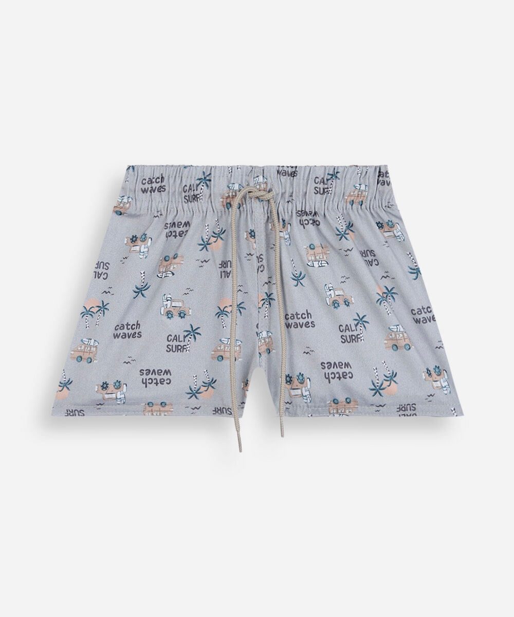 bermuda infantil estampada verde