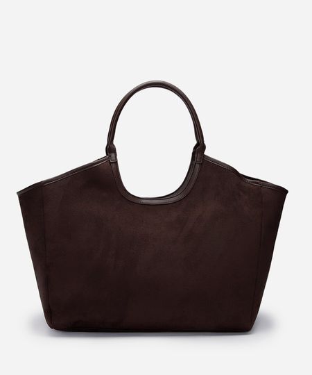 bolsa shopper de suede marrom UNICO