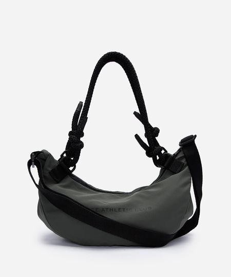 bolsa transversal meia lua com corda verde UNICO