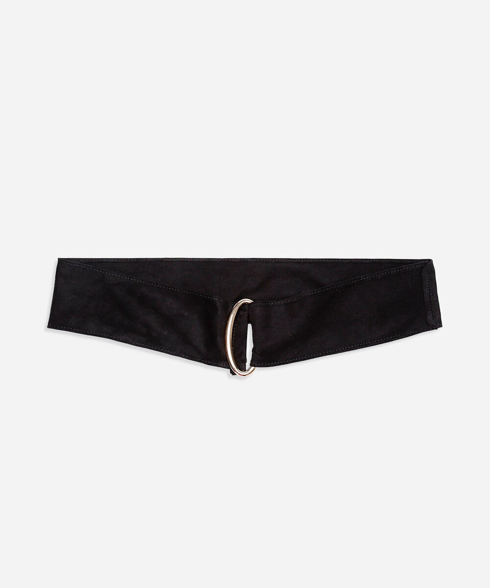 cinto faixa com fivela oval preto