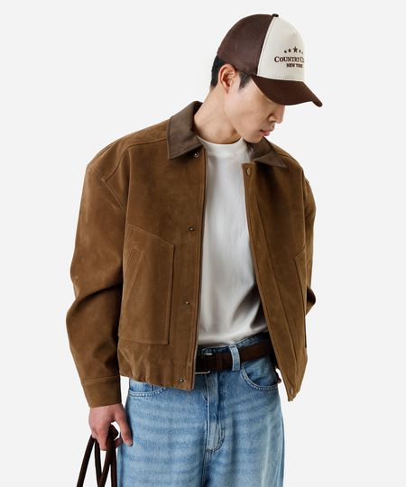 jaqueta masculina de pu texturizada marrom P jaqueta masculina de pu texturizada marrom P