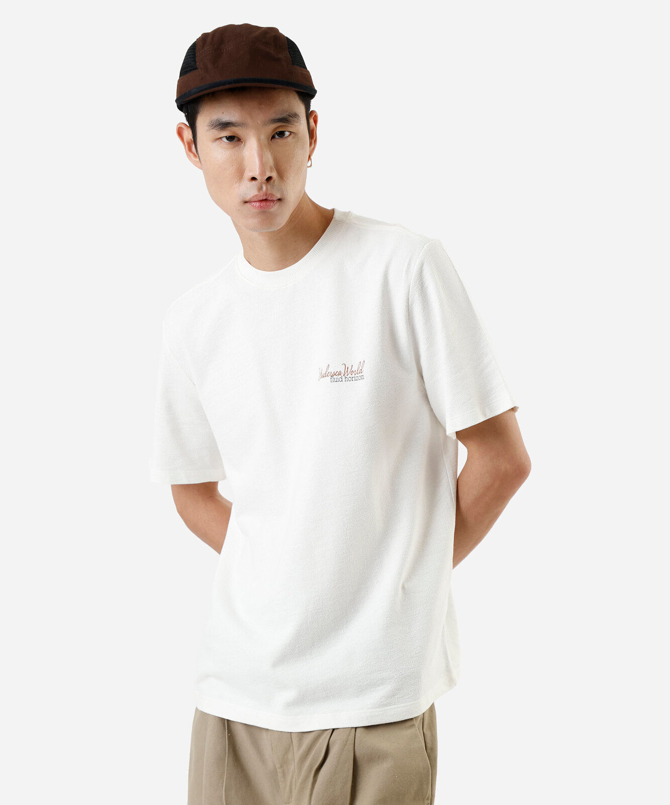 camiseta masculina de algodão estampada off white