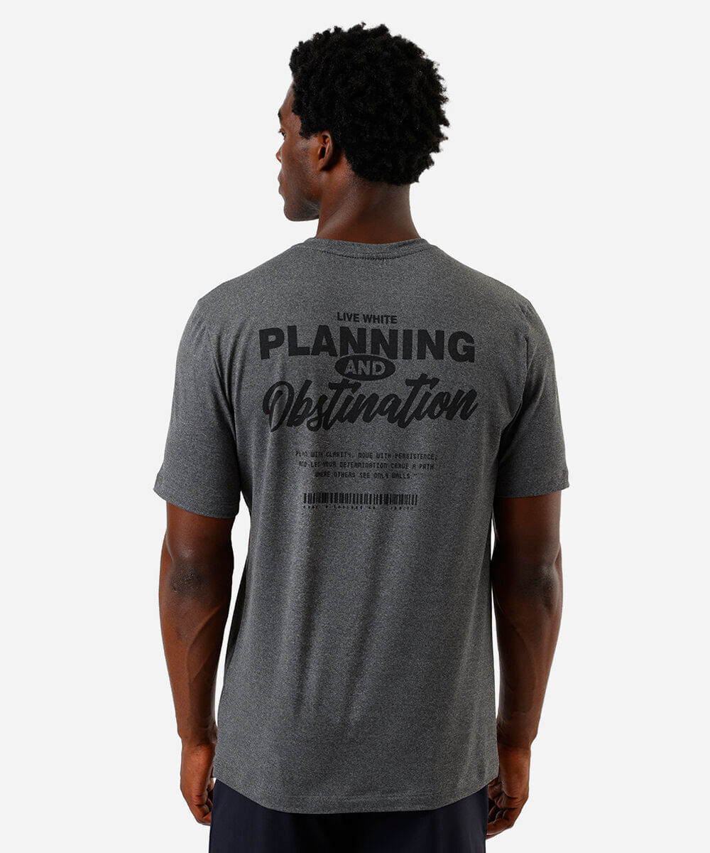 camiseta masculina esportiva ace estampada cinza