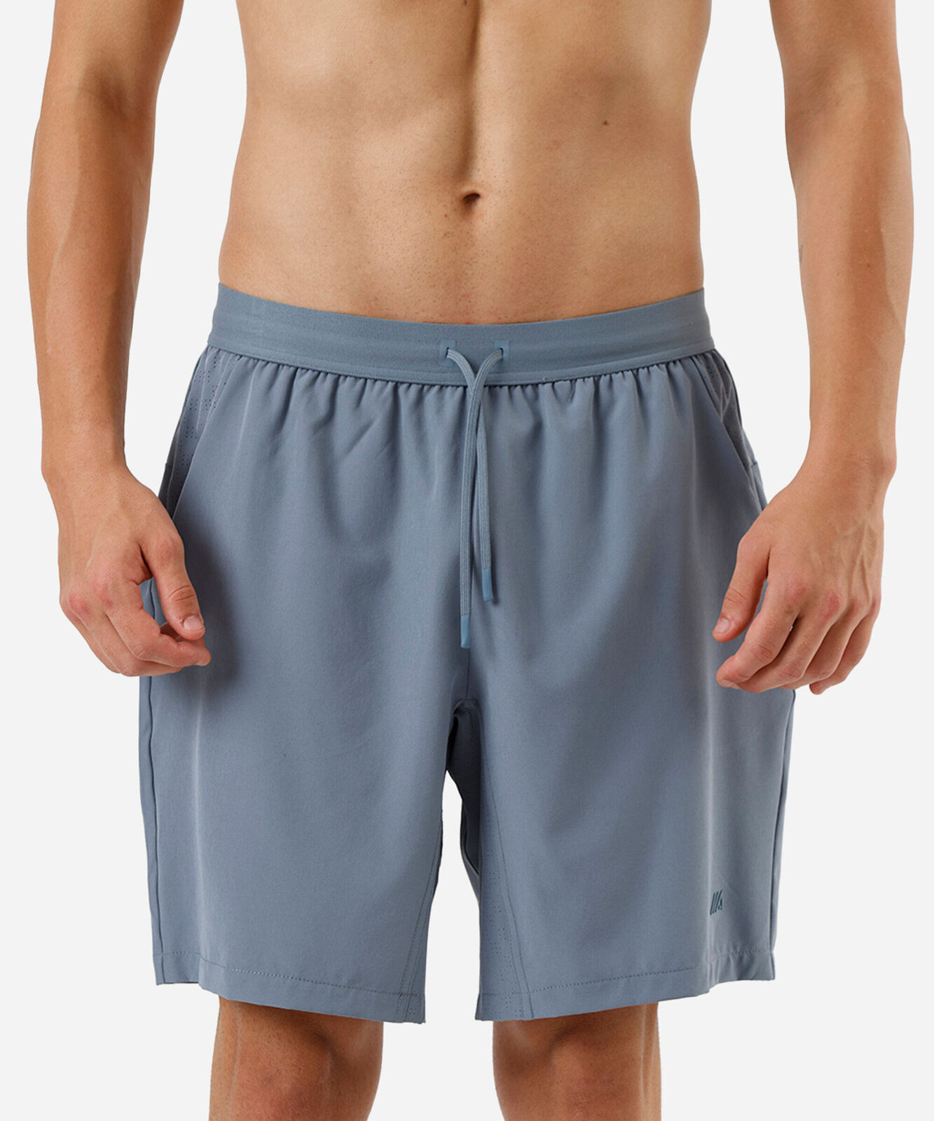 short masculino esportivo com recortes azul