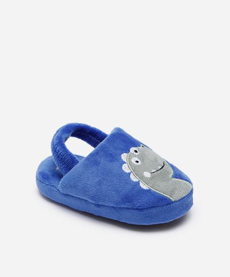 pantufa infantil dinossauro azul 17-18