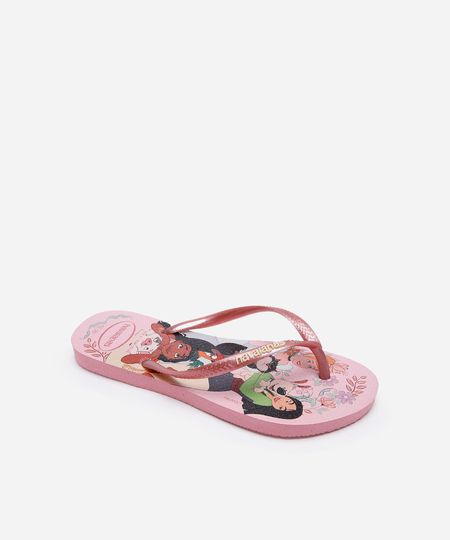 chinelo havaianas slim infantil princesas rosa 29-30 chinelo havaianas slim infantil princesas rosa 29-30