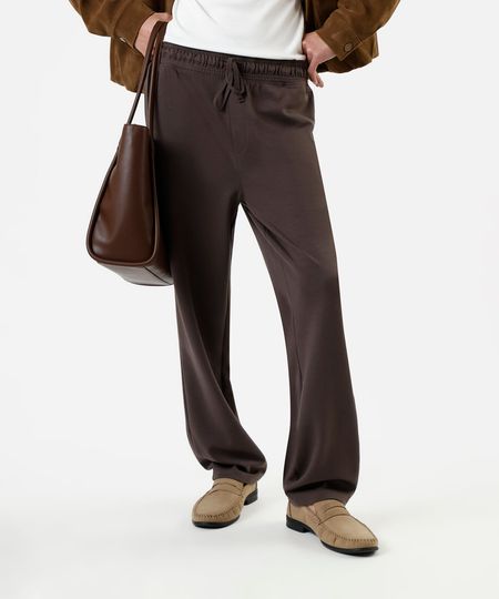calça masculina de moletom cós elástico marrom GG