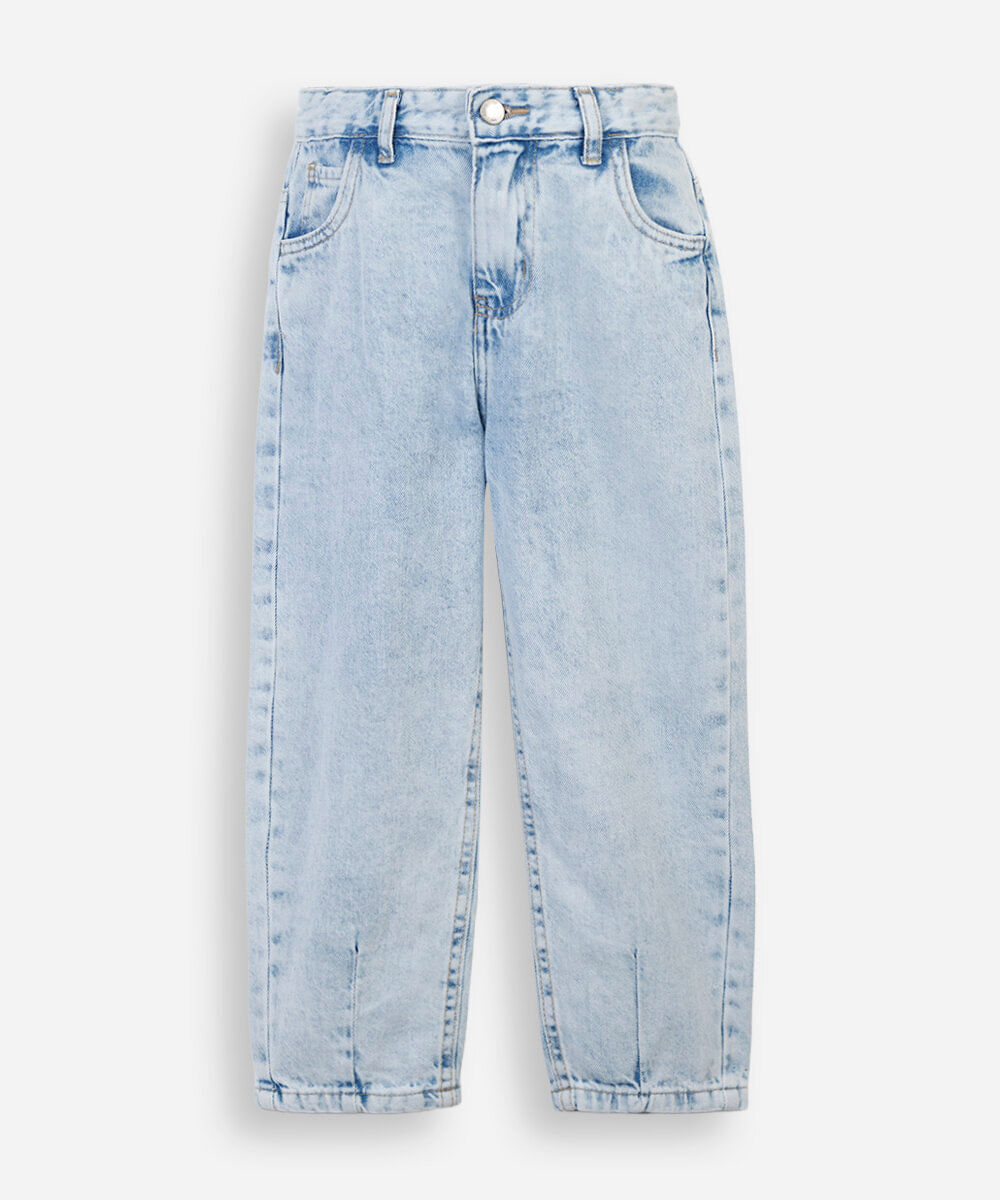 calça balloon infantil jeans azul