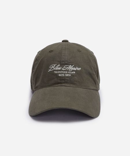 boné aba curva de sarja bordado verde UNICO