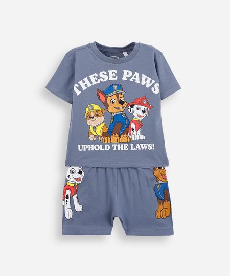 pijama curto infantil de algodão patrulha canina azul 1