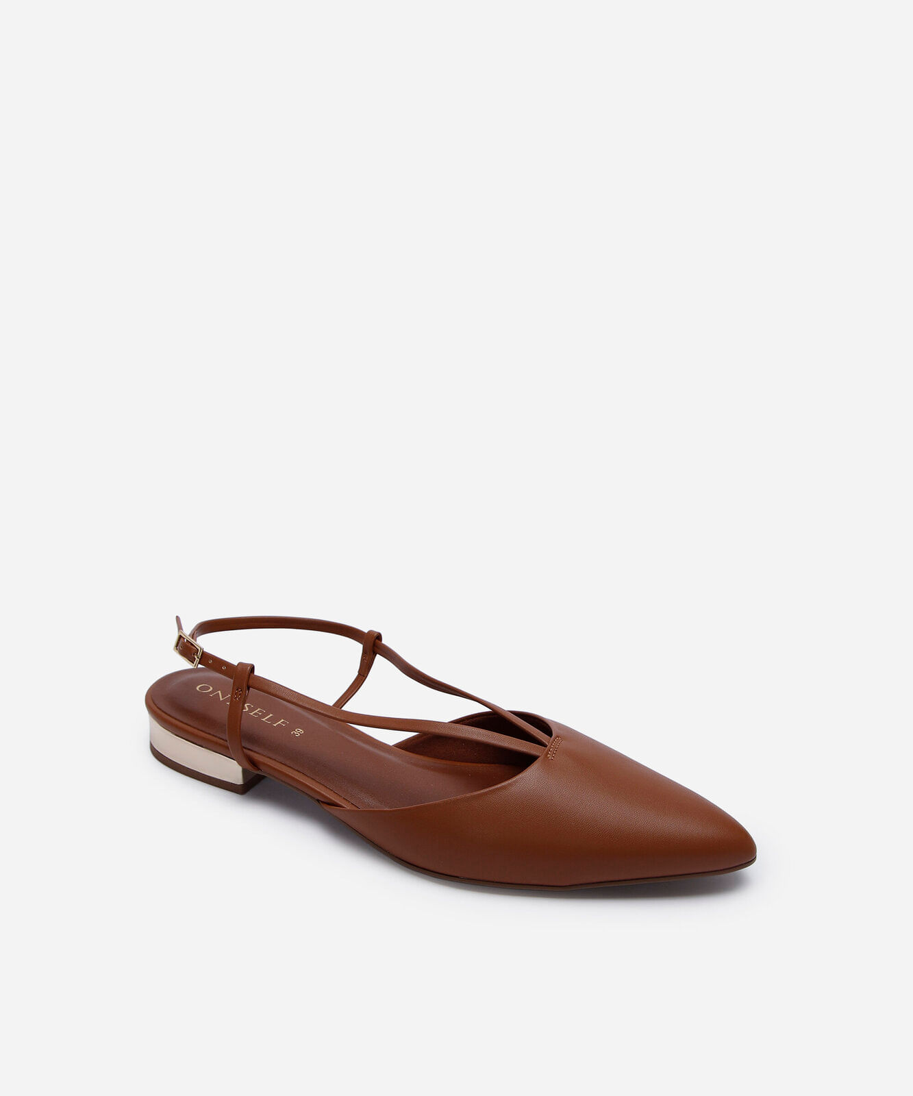 sapatilha bico fino salto baixo marrom