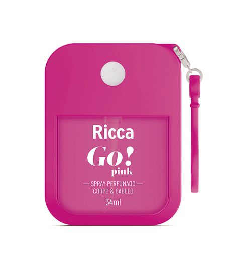 spray perfumado ricca para cabelo e corpo go pink 34 ML