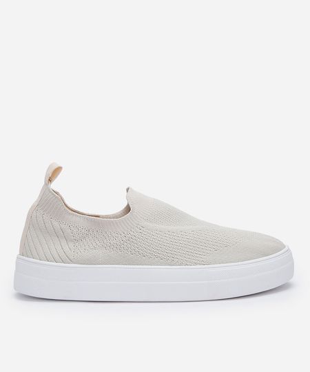 tênis knit casual off white 34