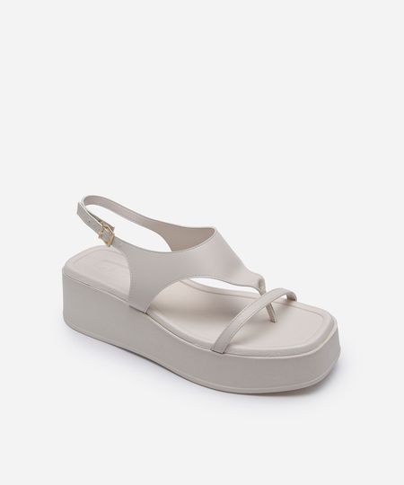 sandália flatform beira rio off white 35