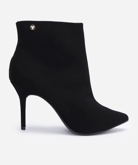 bota cano médio bico fino salto fino oneself preta 34