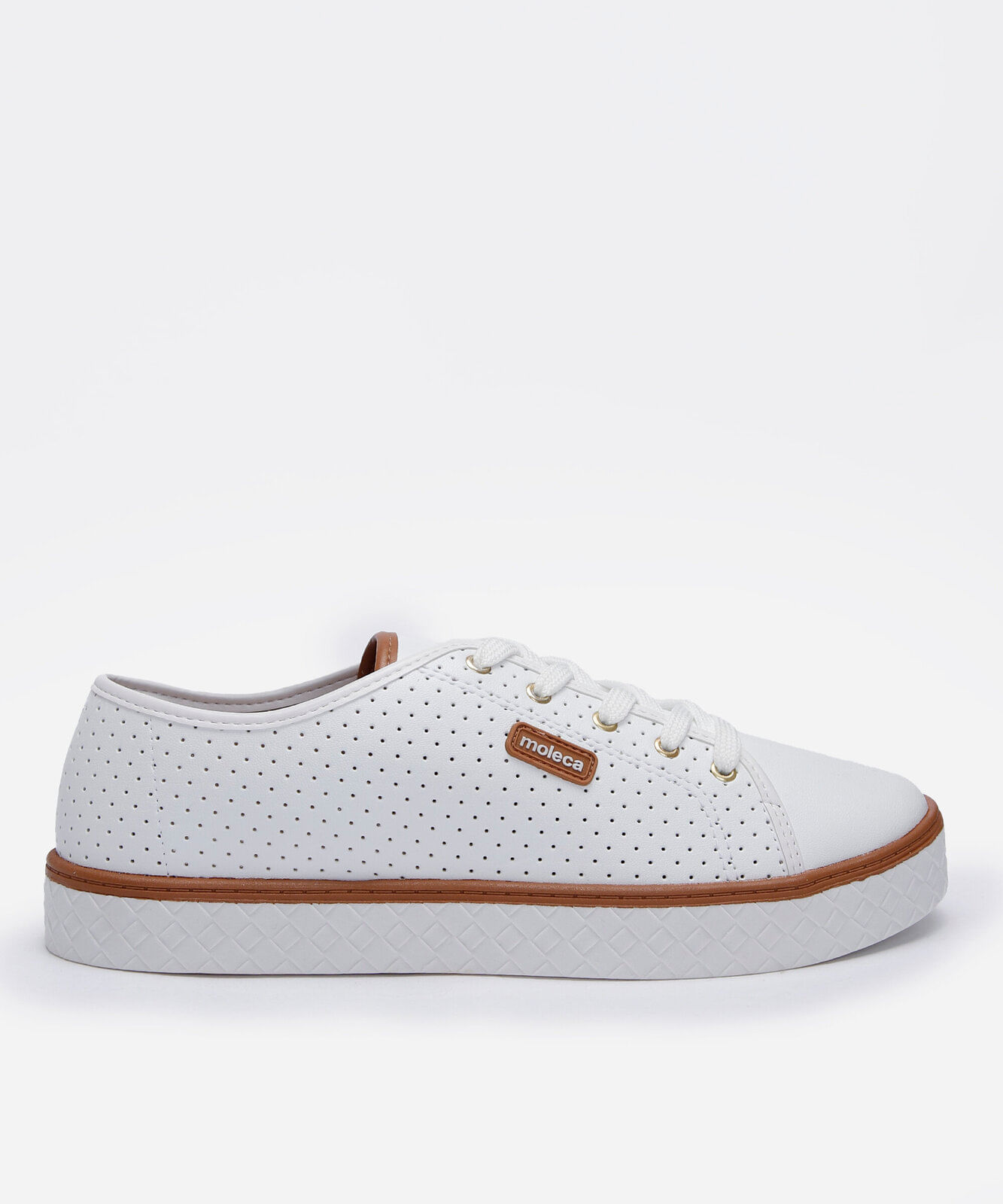 tênis cano baixo com micro furos moleca branco