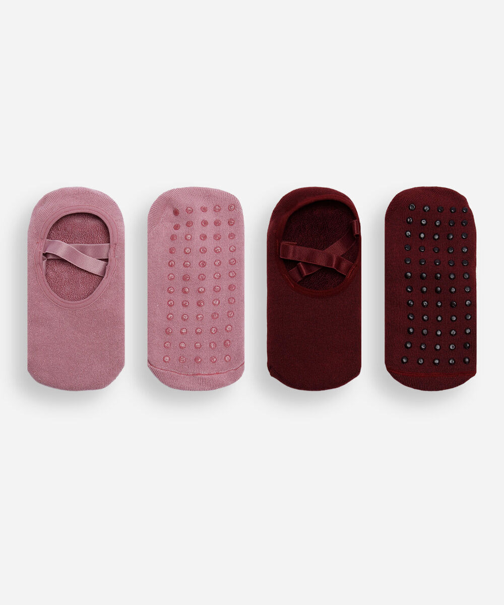 kit de 2 meias sapatilha antiderrapante colorido