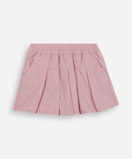 short saia infantil pregas nylon rosa 5