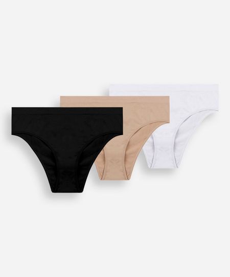 kit de 3 calcinhas biquíni feminina plus size plus size colorido GG4