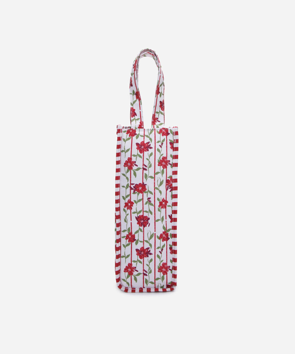 bolsa para vinho floral colorida