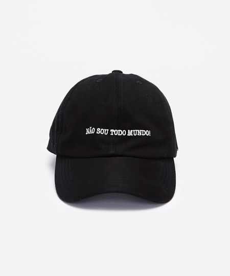 boné aba curva com bordado não sou todo mundo preto UNICO
