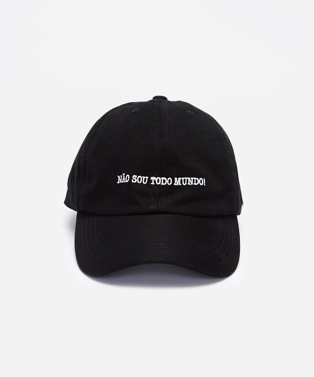 boné aba curva com bordado não sou todo mundo preto
