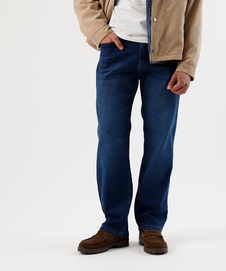 calça reta masculina jeans azul 38
