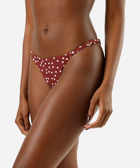 biquíni calcinha string fio dental feminino poá vinho G