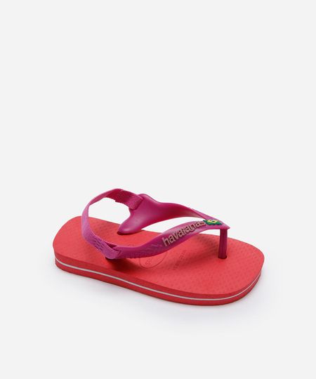 chinelo com elástico infantil havaianas rosa 17-18