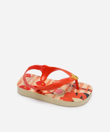 chinelo com elástico infantil havaianas ursinho pooh bege 20
