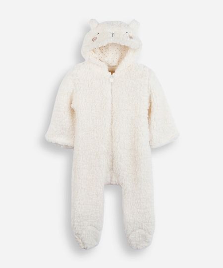 macacão infantil com capuz ovelha off white 12-18