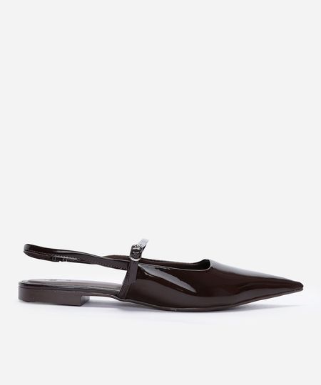 sapatilha slingback bico fino marrom 39
