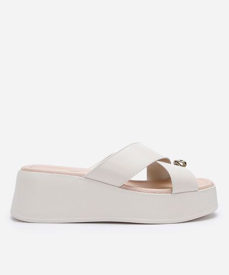 tamanco plataforma feminino beira rio off white 36