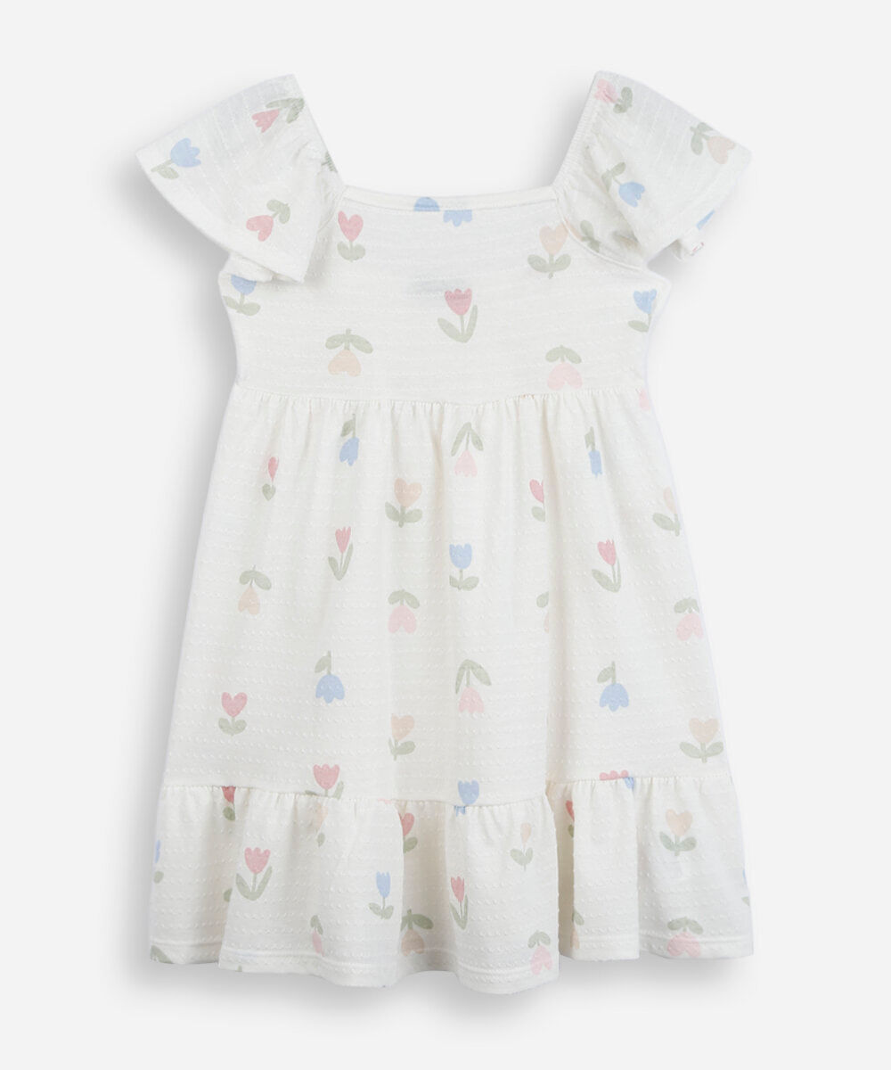 vestido infantil com algodão floral colorido