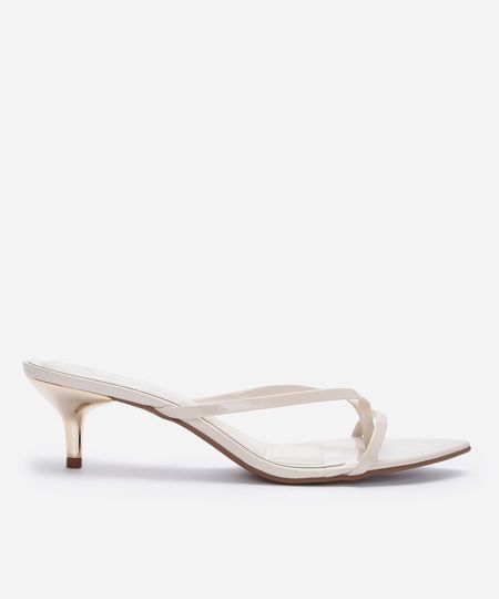 tamanco bico fino salto baixo off white 35