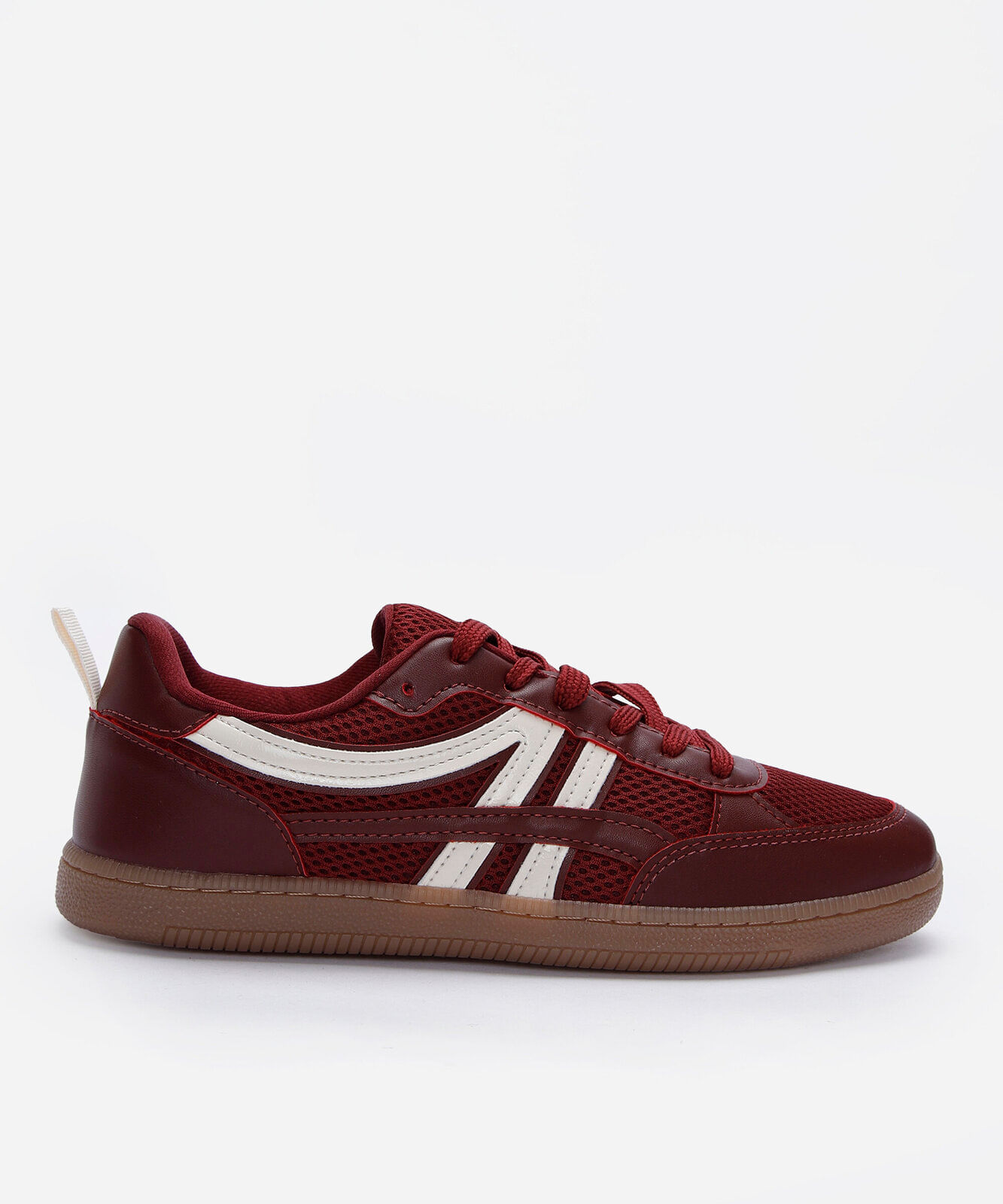 tênis casual feminino texturizado vinho