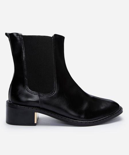 bota chelsea cano médio salto grosso preta 35
