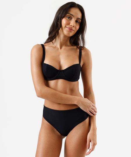 biquíni calcinha hot pant feminino canelado preto M biquíni calcinha hot pant feminino canelado preto M