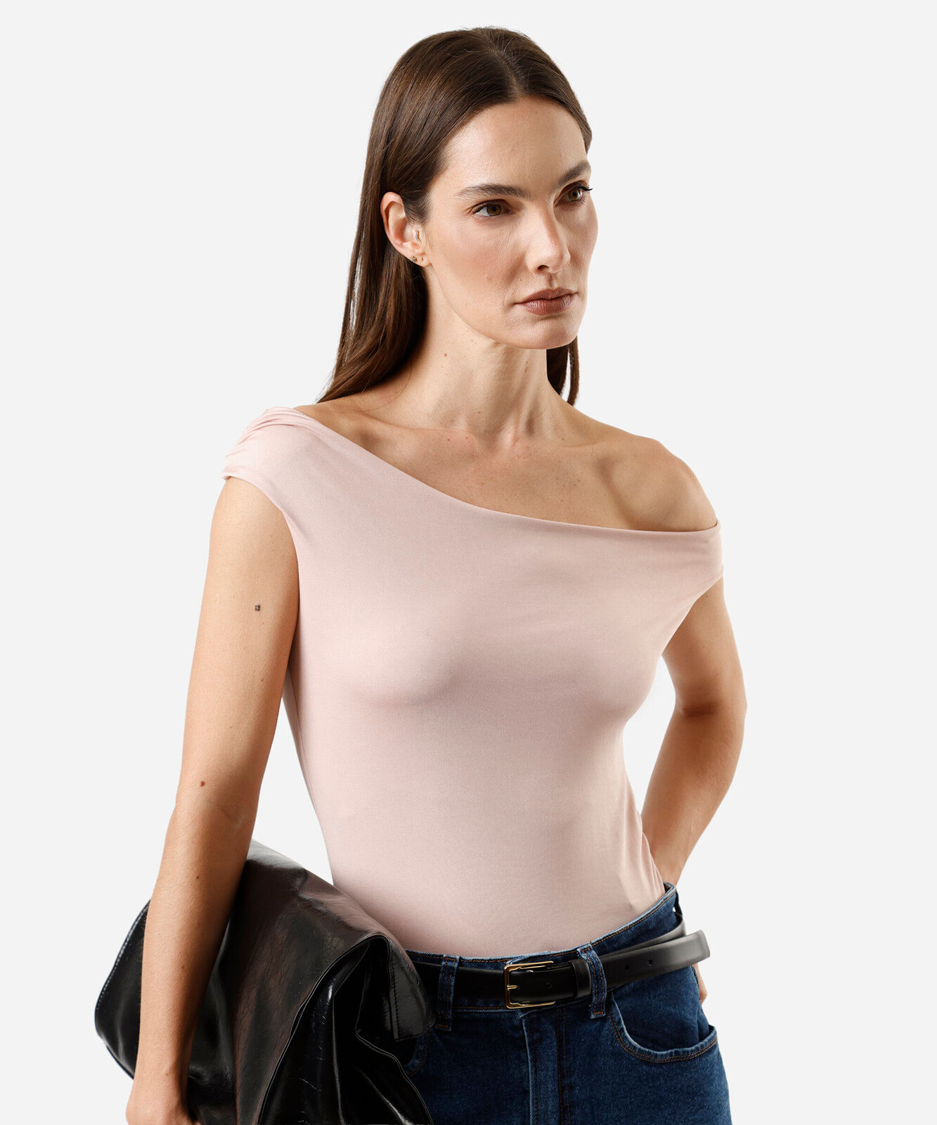 blusa feminina decote ombro a ombro rosa