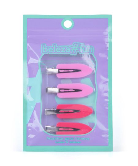 kit de presilhas para cabelo antimarca com 4 unidades colorido UNICO
