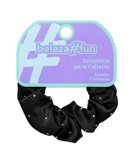 elástico de cabelo scrunchie com strass preto UNICO