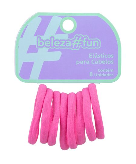 kit de elásticos para cabelo rosa com 8 unidades UNICO