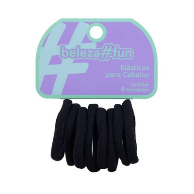 kit de elásticos para cabelo preto com 8 unidades