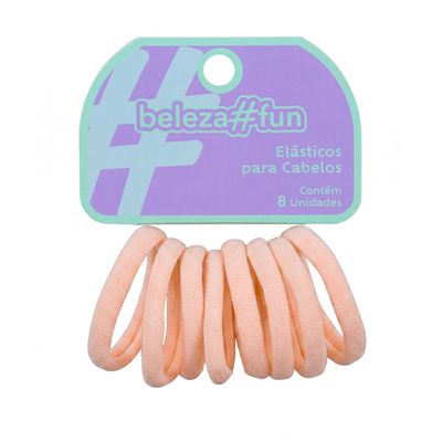 kit de elásticos para cabelo bege com 8 unidades
